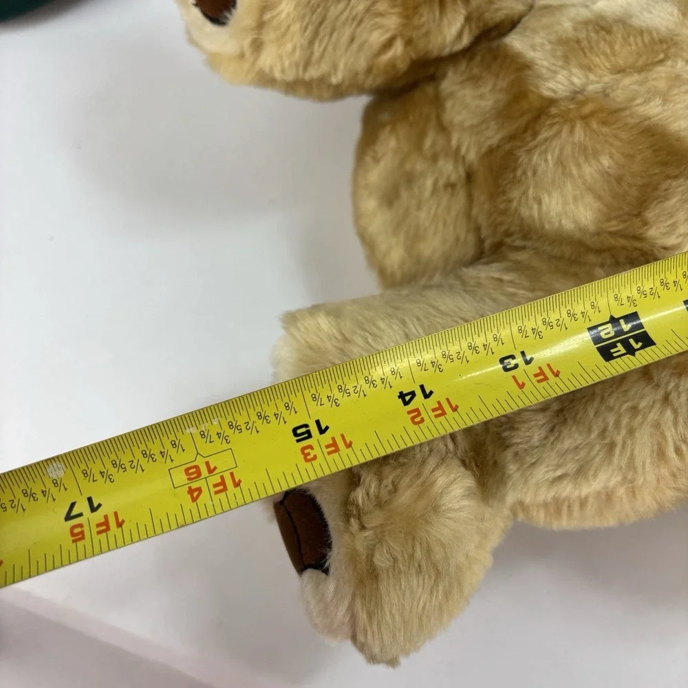 VTG 1992 Cuddle Wit Teddy Bear Plush Stuffed Animal Brown Bow Soft 15